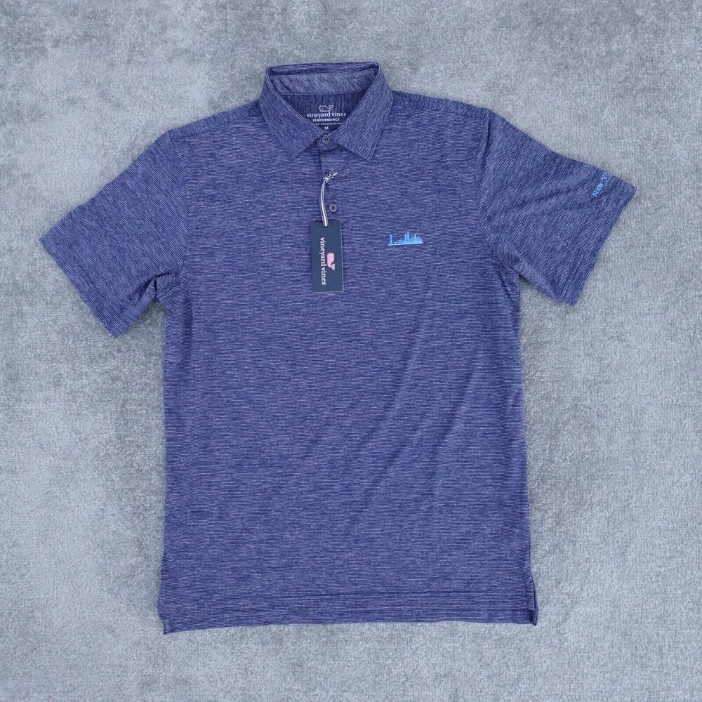 Vineyard Vines Performance Shirt Men's M Blue Depth NEW YORK CITY Winstead Polo